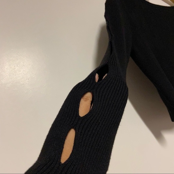 cider black long sleeves ribbed top Size M - Picture 5 of 7